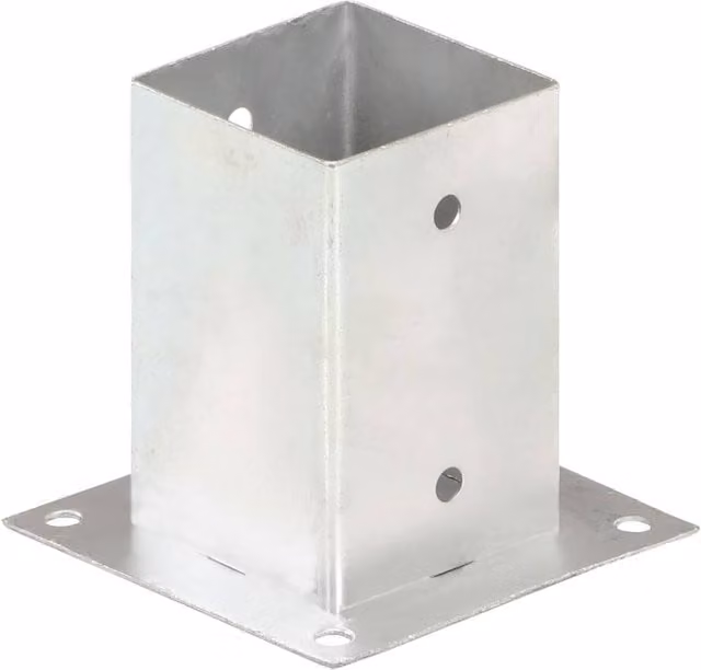 Berkfield Home Galvanised Metal Post Anchors, Silver, 4 Pack