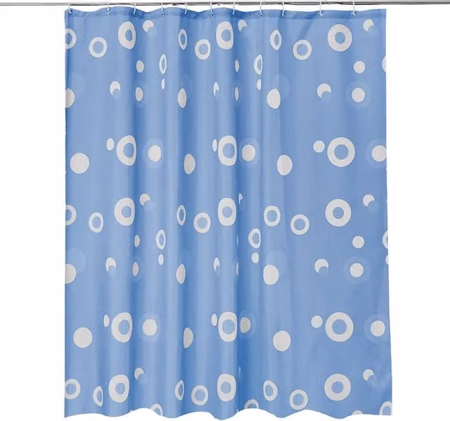 Neel Blue Mandala Polyester Water-Resistant Shower Curtain in Blue, W: 180 cm, H: 200 cm
