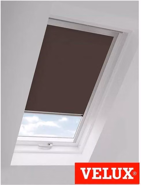 New Edge Blinds Henna Brown Thermal Blackout Skylight Roller Blinds for Velux Roof Windows G Codes W: 180 cm, H: 114 cm