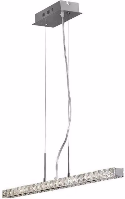 Netlighting Galaxy Linear LED Ceiling Pendant Light, 12W, 4000K, Polished Chrome and Grey Crystal