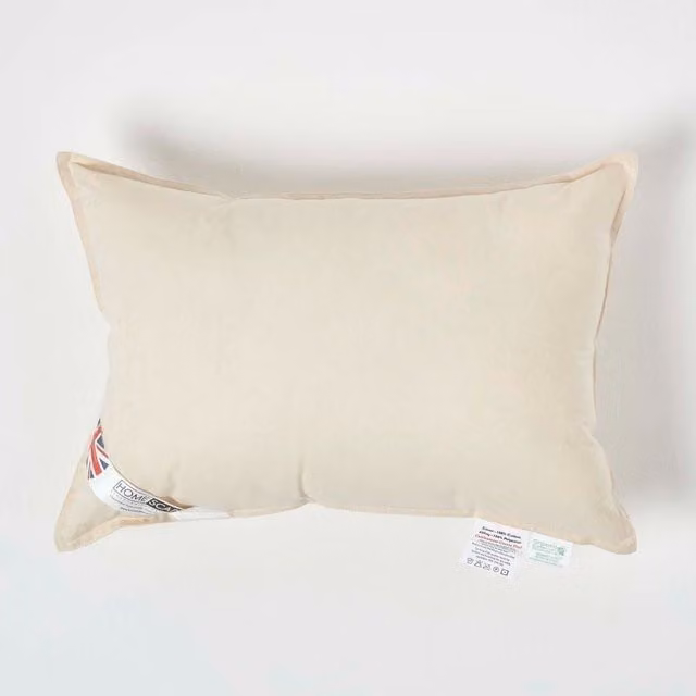 Homescapes Organic Cotton Cushion Pad Insert in Beige and Yellow, W/D/H: 50 x 50 x 50 cm