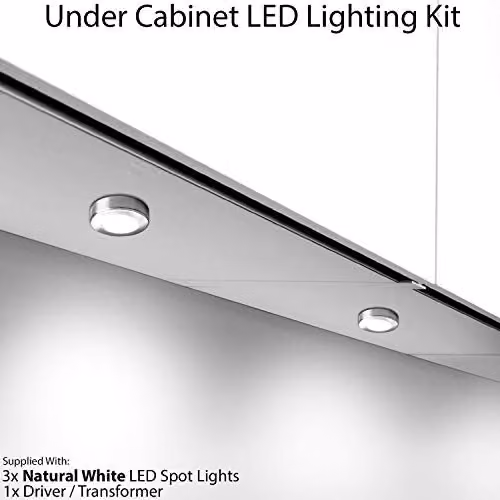 Loops 3 Pack Chrome Round LED Under Cabinet Kitchen Lights with Driver Kit in Warm White
