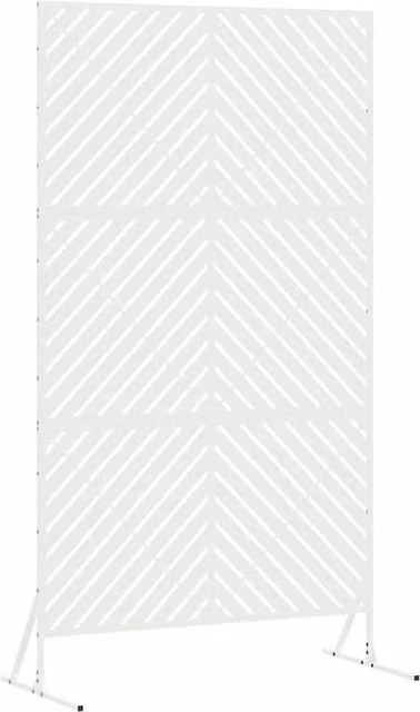 Berkfield Home White Steel Privacy Screen Balcony Cover W/D/H: 100 x 50 x 180 cm