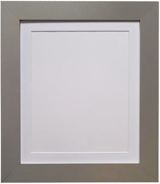 Frames & Mirrors 4U Metro Rectangular Picture Frame in Dark Grey with White Mount for 18 x 12 cm Images