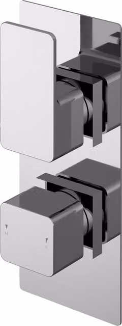 Balterley Concealed Thermostatic Twin Shower Valve Diverter with 2 Outlets in Chrome Silver