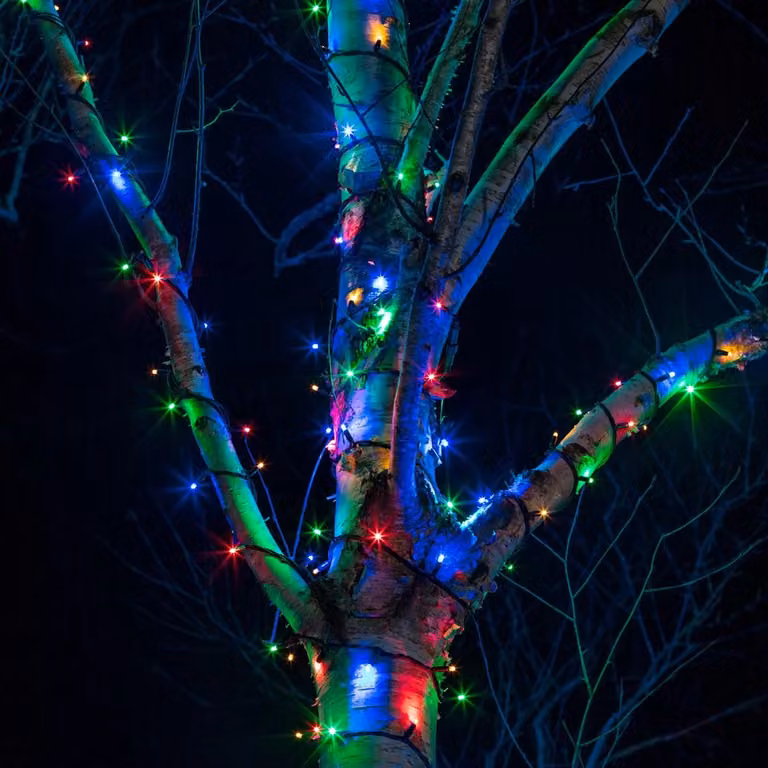 Pro Connect Connectable LED String Lights, Multicoloured with Black Cable, 115m