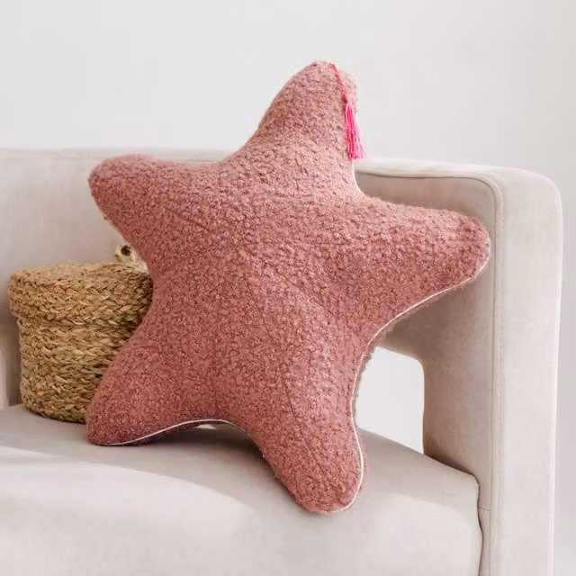 MiniCamp Boucle Starfish Cushion in Pink, W/D: 40 x 40 cm