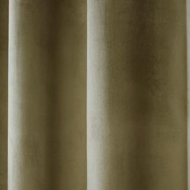 Casa Green Plain Eyelet Fabric Panel Curtains