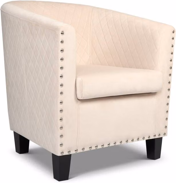 Bravich LTD Stilo Modern Tub Arm Chair in Beige Velvet
