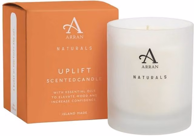 ARRAN Sense of Scotland Uplift Bergamot & Grapefruit Soy Wax Candle in Clear Glass, 30 g