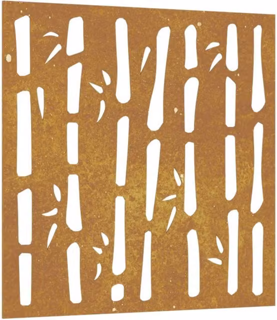 Berkfield Home Garden Brown Floral Metal Wall Decoration, W/H: 55 x 55 cm