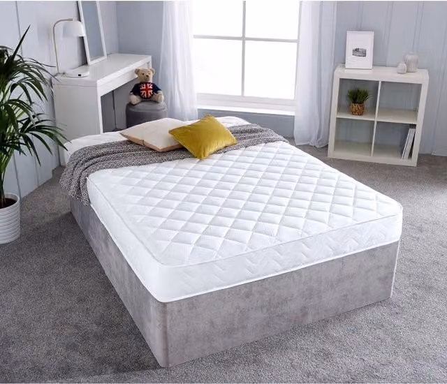 eXtreme Comfort Ltd The Darcy Diamond Cooltouch Micro Quilted Conventional Spring Mattress in White, Size: 140 x 200 cm