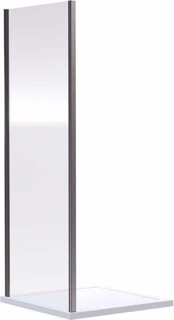 Balterley Single Fixed Glass Side Panel, Silver, W: 80.0 cm, H: 190.0 cm