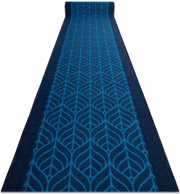 RugsX Blue Feathers Anti-Slip Runner, W: 67 cm, L: 280 cm