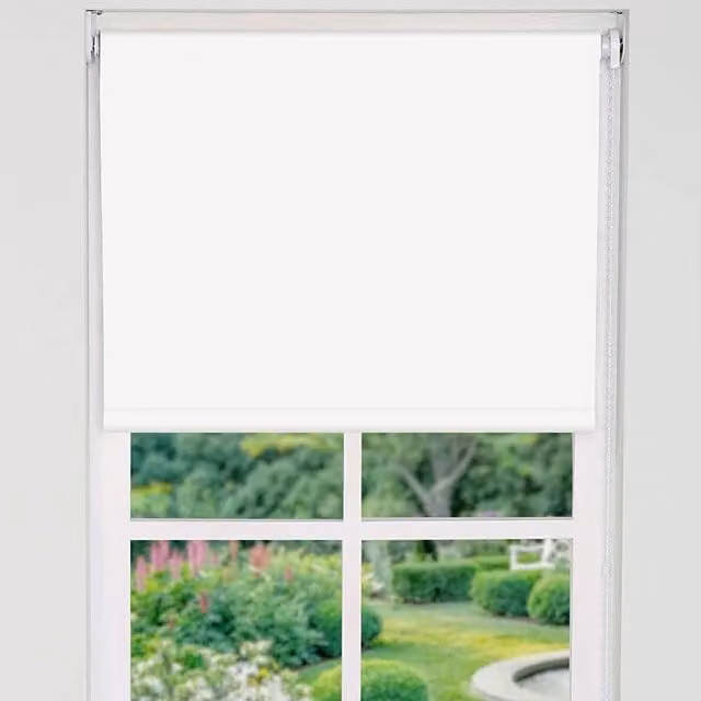 NewEdgeBlinds Trimmable Thermal Blackout Roller Blinds, White, Width: 120 cm
