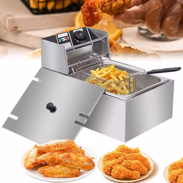 Ventryn 10L Commercial Electric Deep Fryer in Metallic Silver