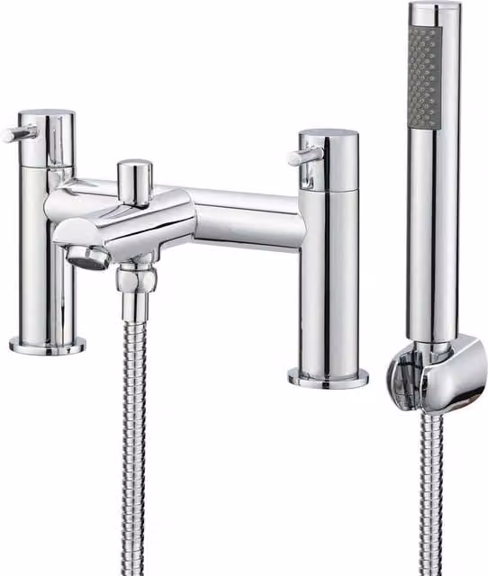 BATHWEST Single Lever Bath Tap with Shower Waterfall in Silver Chrome
