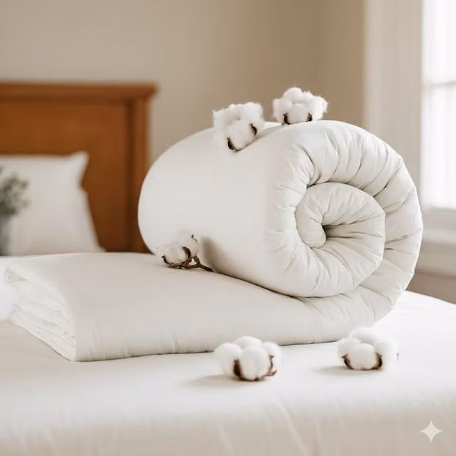 Opulent Home 1.5 Tog White Cotton Hollow Fibre Duvet