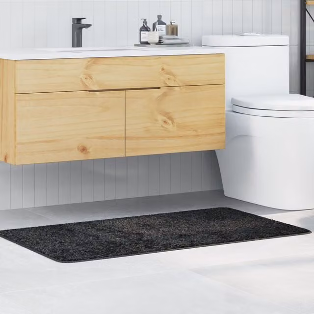 Berkfield Home Rectangular Non-Slip Bath Mat, Grey, W: 70 cm, D: 120 cm