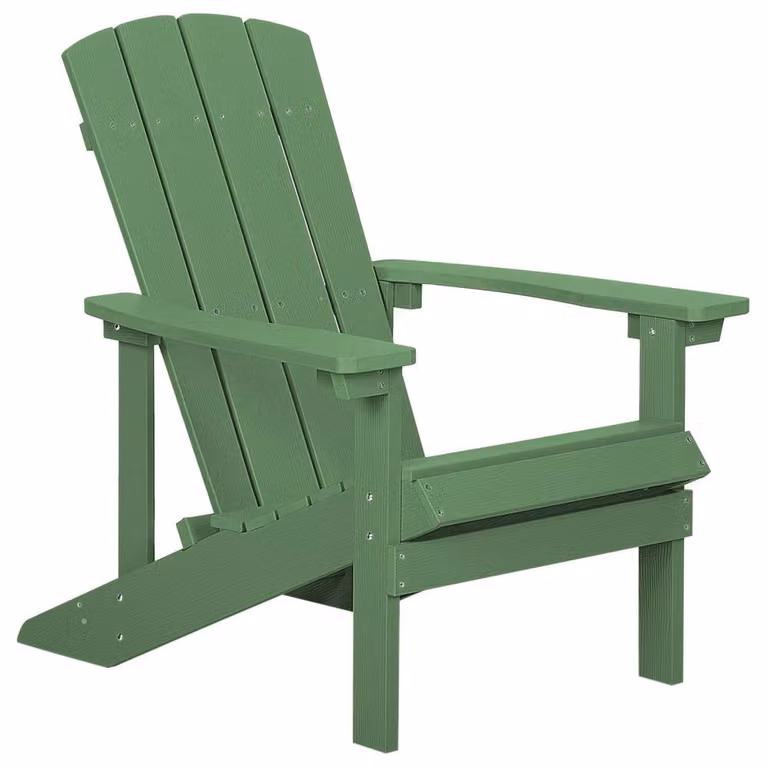Wyld and Coco Evergreen Outdoor Lounge Chair with Integrated Footstool in Matt Green