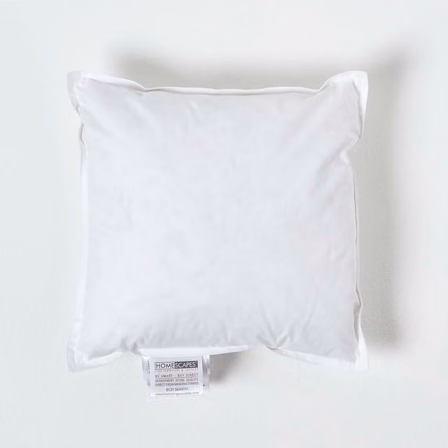 Homescapes White Duck Feather and Down Cushion Pad Insert, W/D/H: 35 x 35 x 35 cm