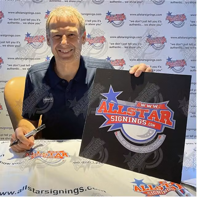 Allstarsignings Jurgen Klinsmann Signed and Framed Germany Portrait Photograph, White and Black, W: 30.48 cm, H: 40.64 cm