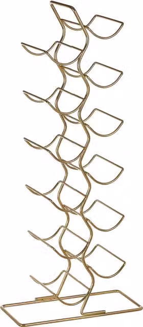 Orsina Wren 12 Bottle Freestanding Metal Wine Rack in Gold