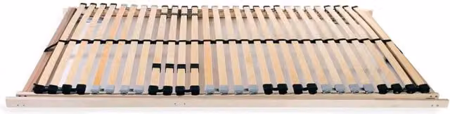 Berkfield Home Set of 2 Slatted Bed Bases with 28 Slats and 7 Zones in Natural Brown, W: 80 cm, L: 200 cm