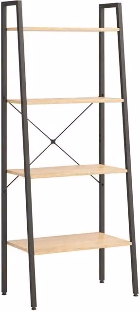 Berkfield Home 4-Tier Industrial Standing Shelf, Brown and Black, W/D/H: 56 x 35 x 140 cm