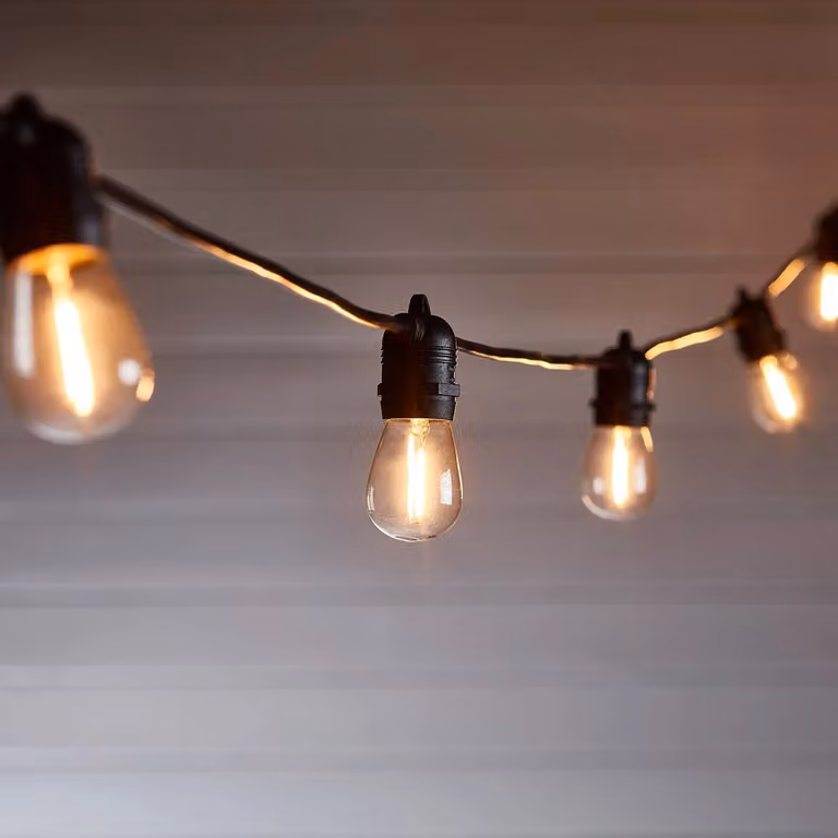 Ultimate Connectable LED Festoon Lights with 80 Warm White Bulbs and 40m Black Cable