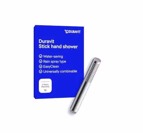 Duravit Water-Saving Shower Rail with Round Rain Spray Head and Hand Shower in Chrome