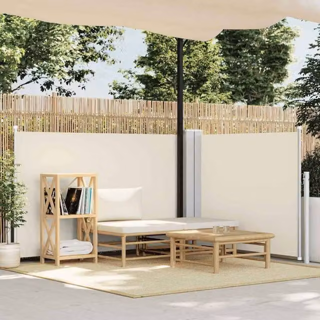 Berkfield Home Retractable Roller Side Awning in Beige, W/H: 100 x 600 cm