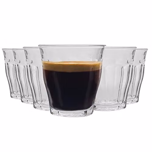 Duralex Picardie Shot Glass Espresso Cups, 90ml, Transparent, Pack of 12