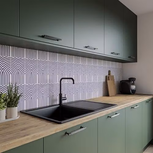 Arches Midnight Bushboard Aluminium Kitchen Splashback Panel, W: 300 cm, H: 75 cm, D: 0.4 cm