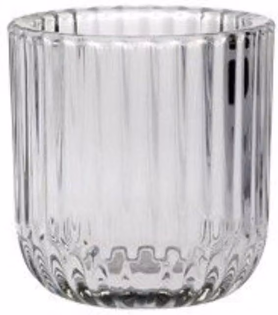 KDMD Darcie Clear Glass Rounded Base Tealight Holder, 10 Pack