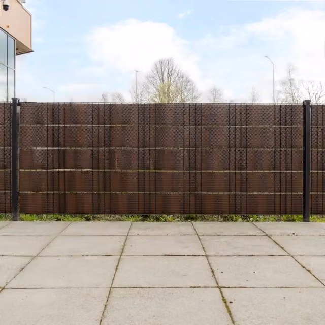 Berkfield Home Poly Rattan Balcony Screens, 10 Pack, Brown and Black, H: 255 cm x W: 19 cm