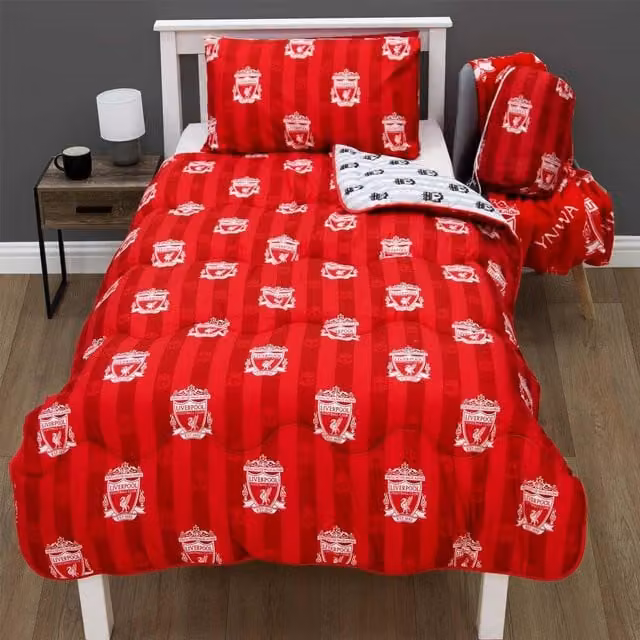 OHS Liverpool Football Reversible 10.5 Tog Microfibre Duvet in Red