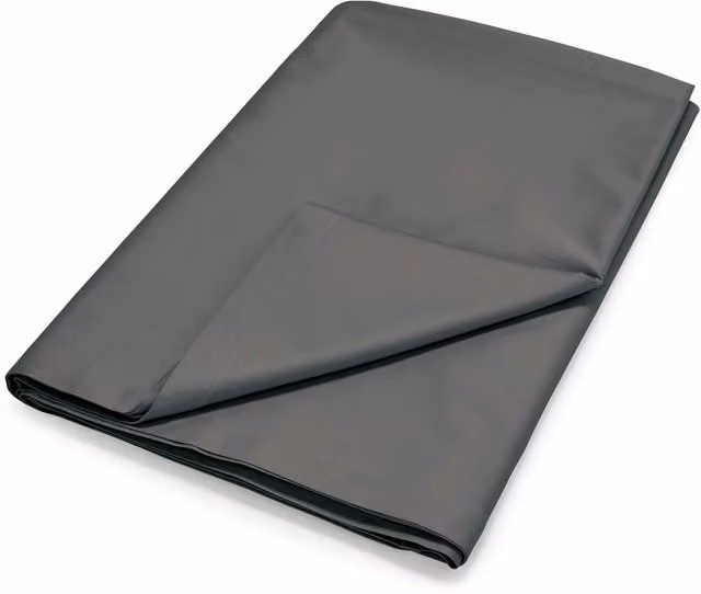 Bedeck Grey 500 Thread Count Plain Dye Single Flat Cotton Mako Satin Sheet, W: 90 cm, L: 200 cm