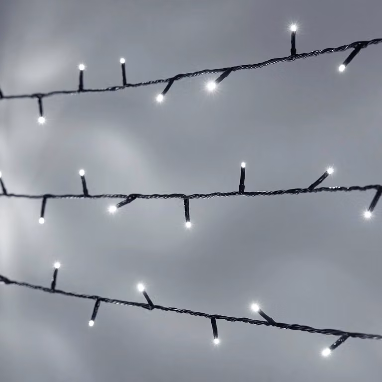Lights4fun Essential Connect 300 White Connectable Fairy Lights with Green Cable