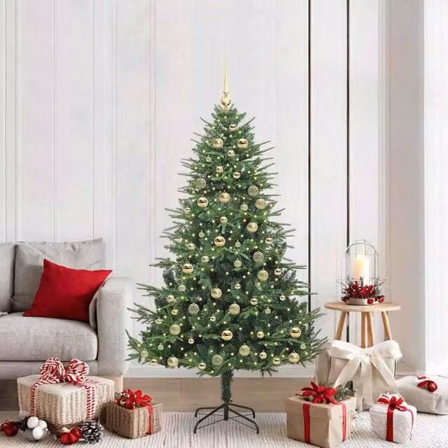 Berkfield Home Pre-lit Artificial Christmas Tree with Ball Set, Green, Height: 180 cm