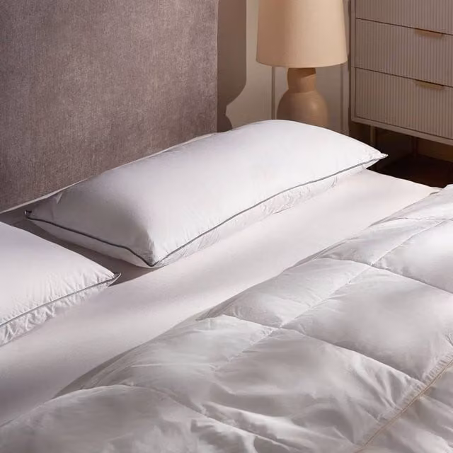 Wyld Haus White Duck Down and Feather Cot Pillow, W/D/H: 40 x 80 cm