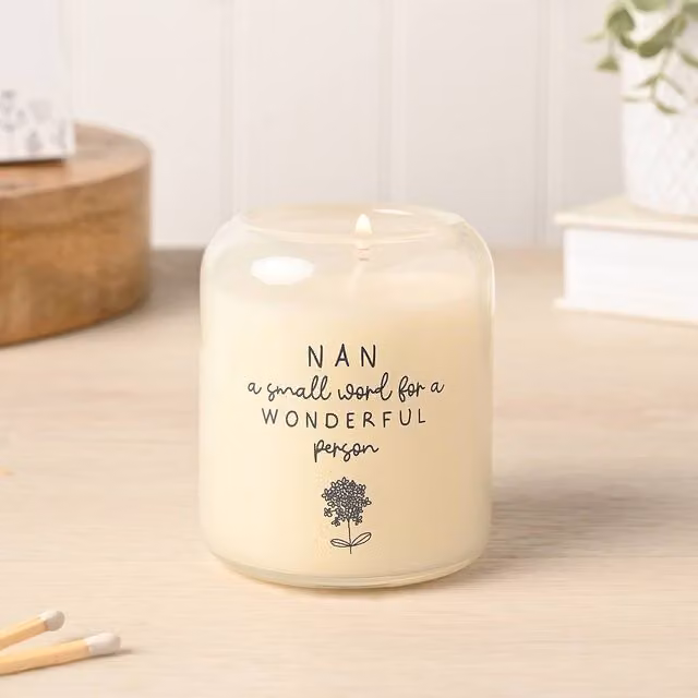 Moments Nan Small Votive Candle in Beige Glass