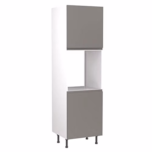 Kitchen Kit Dust Grey Gloss J-Pull Tall Oven Housing Unit W/D/H: 60.0 x 57.0 x 212.0 cm