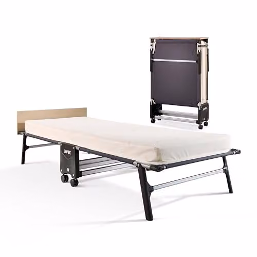 JAY-BE Tourist Single Folding Rollaway Bed with Contract Mattress, W/D/H: 80 x 190 x 24 cm