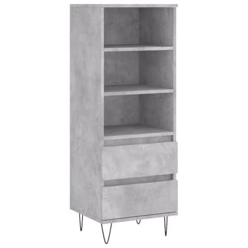 vidaXL Industrial Highboard in Concrete Grey, W/D/H: 40 x 36 x 110 cm