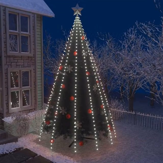 Berkfield Home LED Christmas Tree Lights, 500 LEDs, Cool White, 500 cm, Indoor and Outdoor