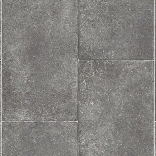 Vinyl Flooring UK Grey and Black Geometric Tile Effect Felt Backed Vinyl Flooring Sheet, Thickness: 2.0 mm, W/D/H: 200 x 500 cm