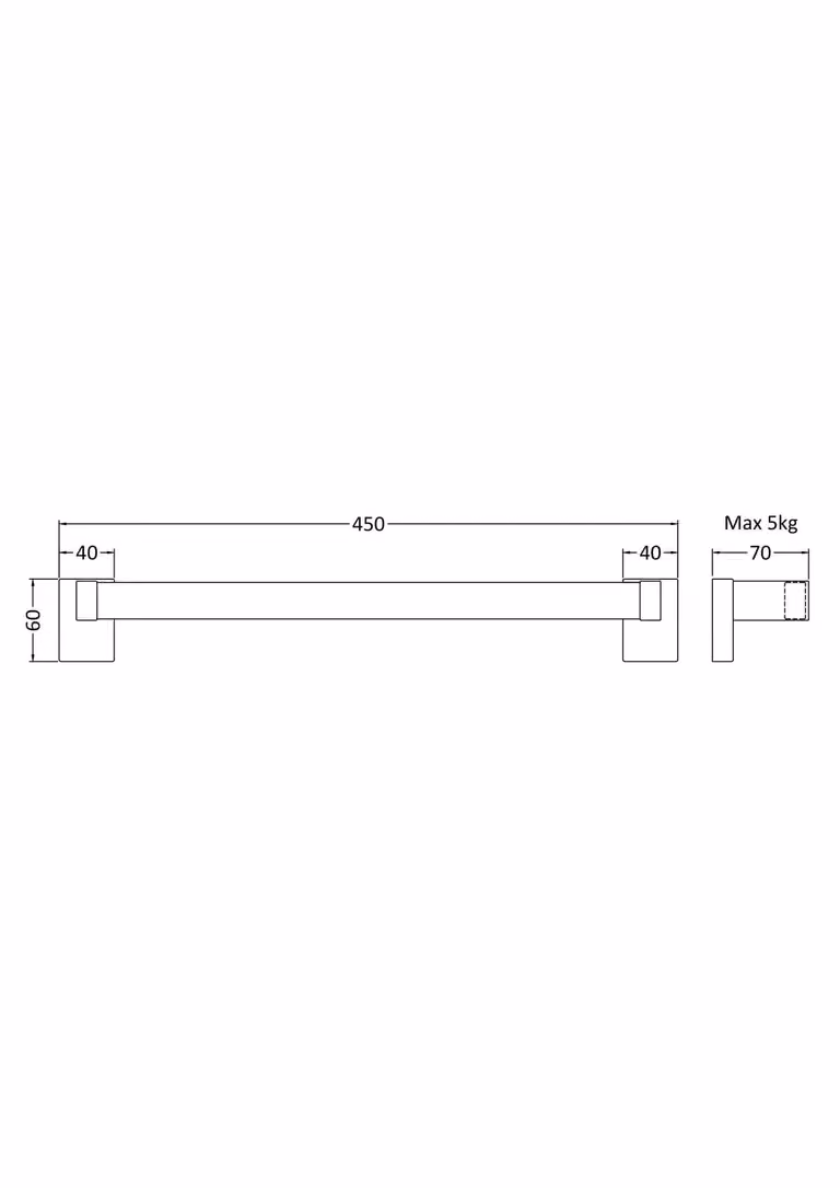 Balterley Magnetic Towel Rail in Chrome Silver