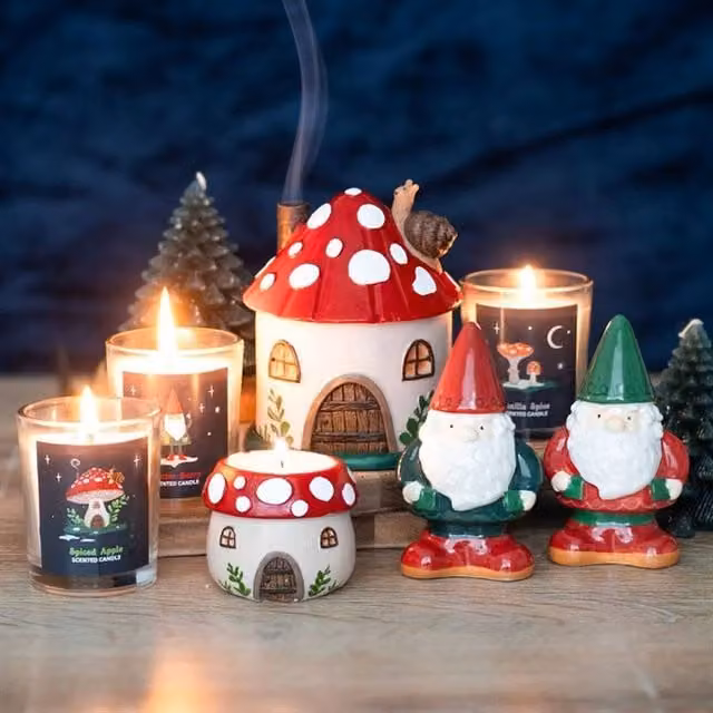 Uniqueful Gnome Sweet Gnome Multicolour Candle Trio Figure Set
