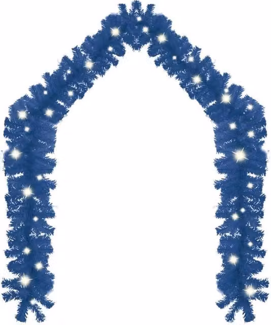 Berkfield Home Christmas Garland with LED Lights, Blue, 5 m